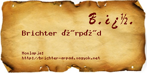 Brichter Árpád névjegykártya